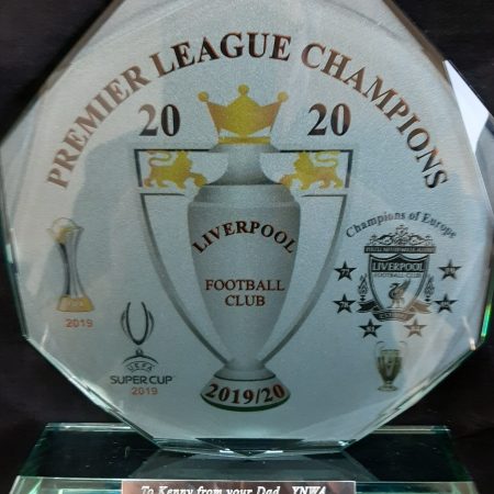 LFC Glass Trophy - Bevelled (9" Tall)